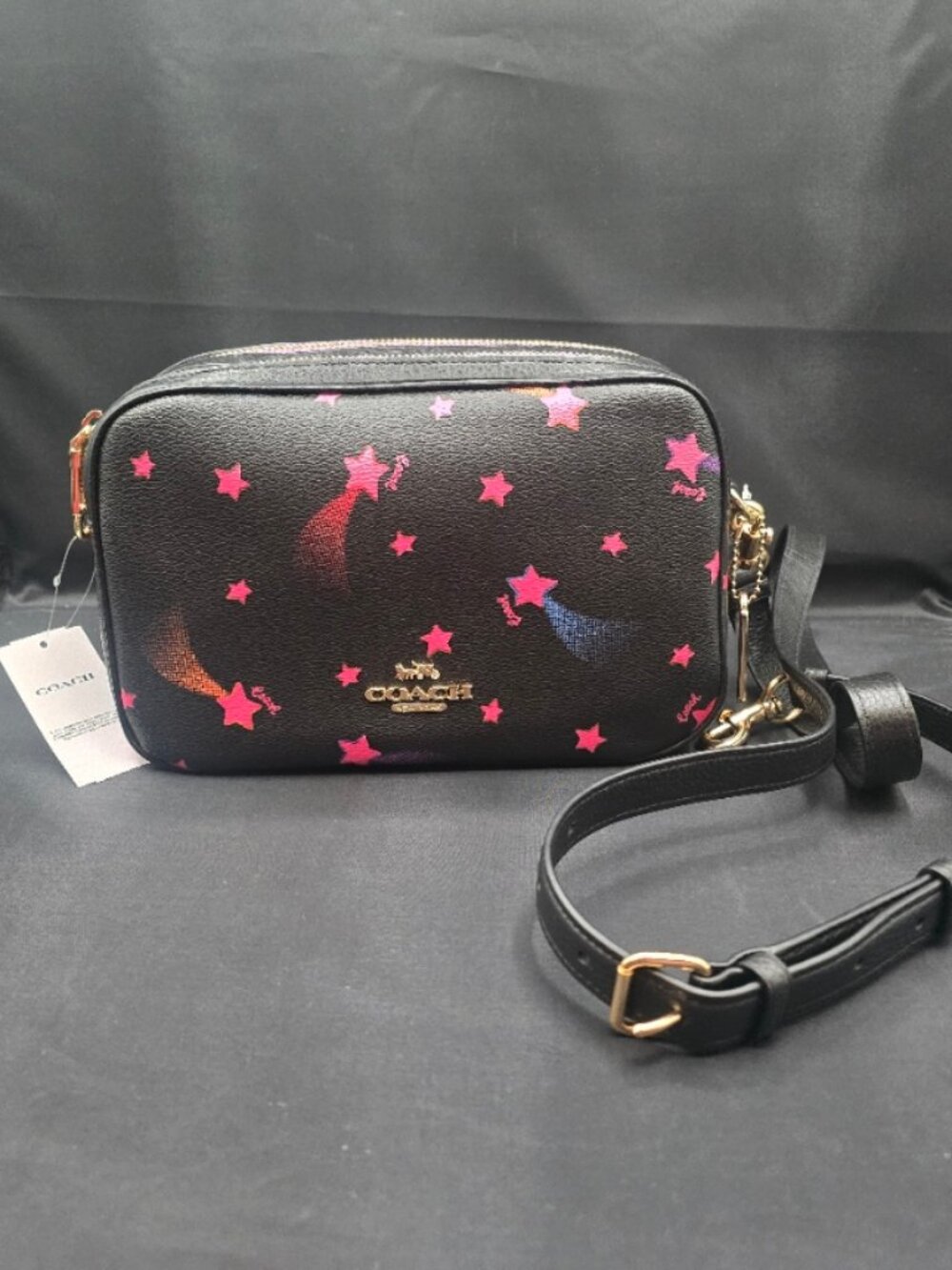 Coach Jes Crossbody with Disco Star Print C7247 Black Multi